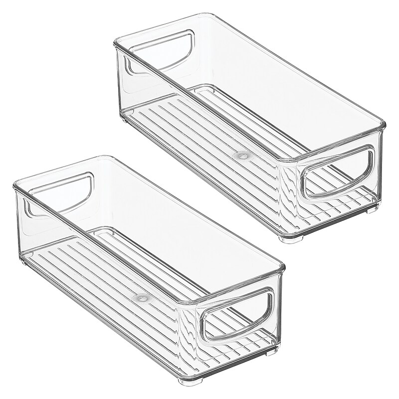 iDESIGN Small Stackable Plastic Storage Bin, Clear, 2/Pack (28317M2) image 1