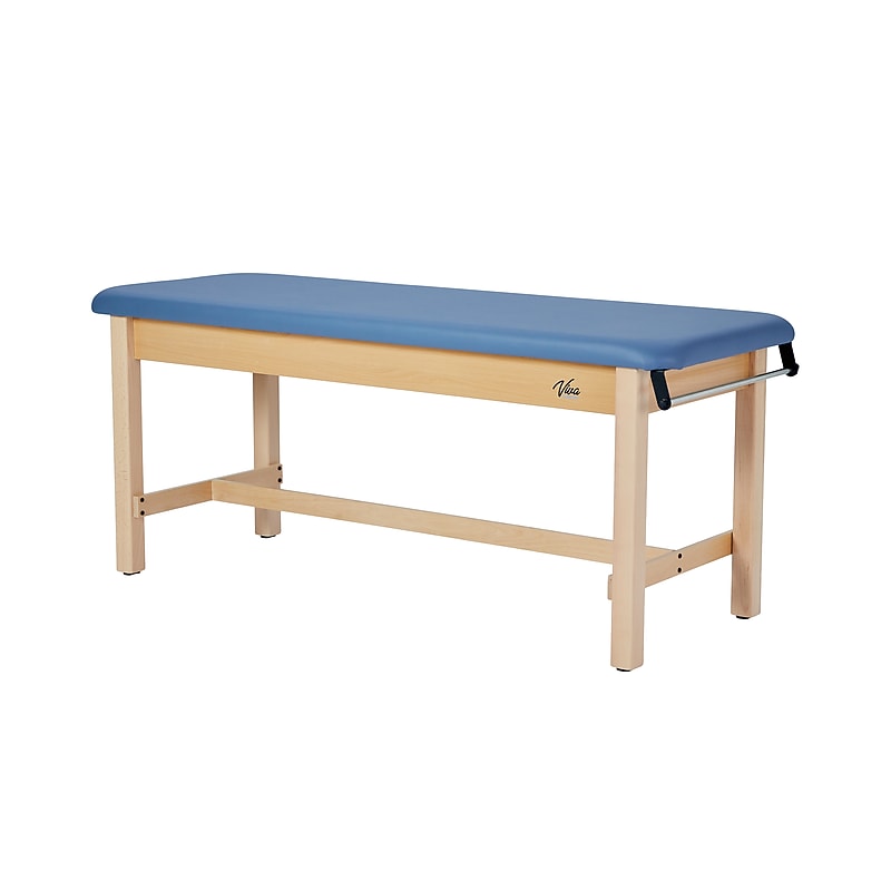 Aristo Wood H-Brace Physician Exam Table with Paper Cutter, and Holder, 500lbs. Capacity, Blue (ADI996-HBFP-BLU) image 1