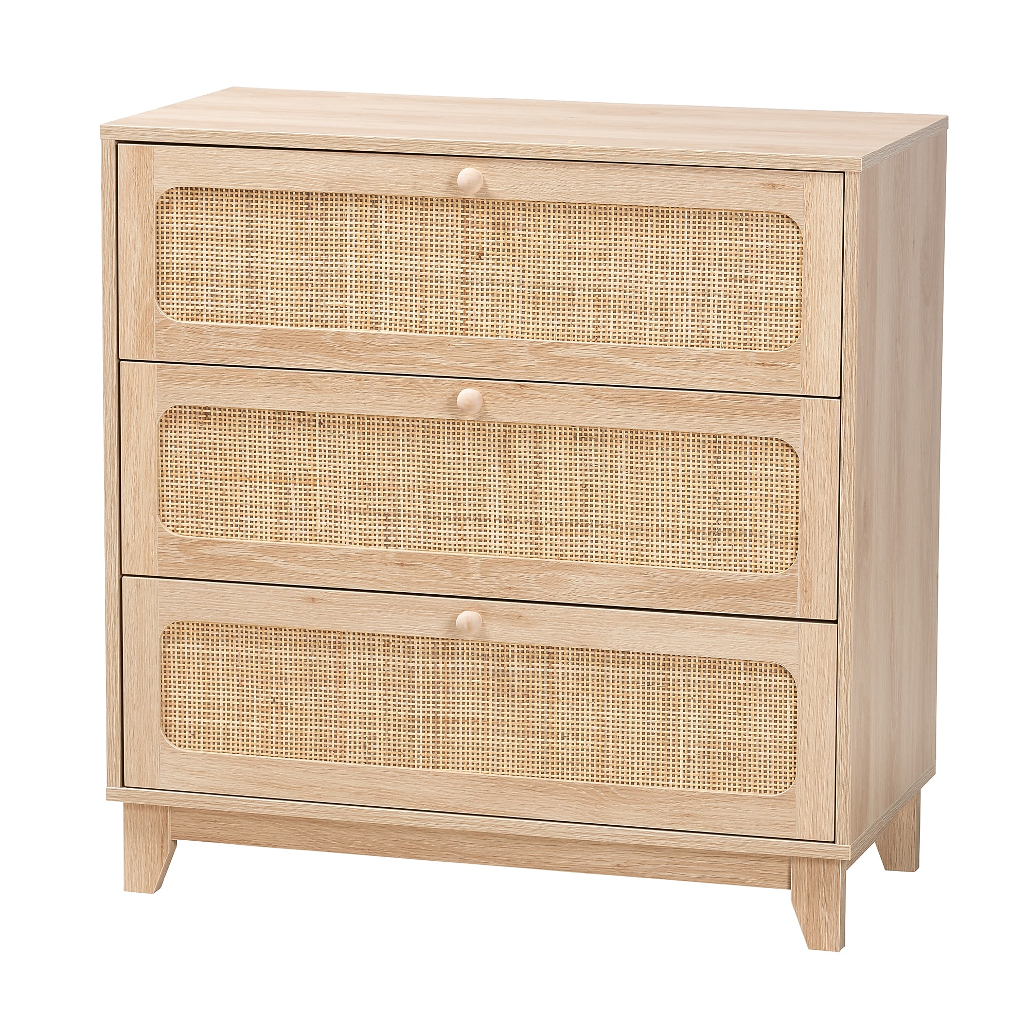 Baxton Studio Elsbeth 32″H Storage Cabinet, 3-Drawers, Oak Brown/Natural Brown (227-12953-HiT) Sansujyuku sansujyuku.com