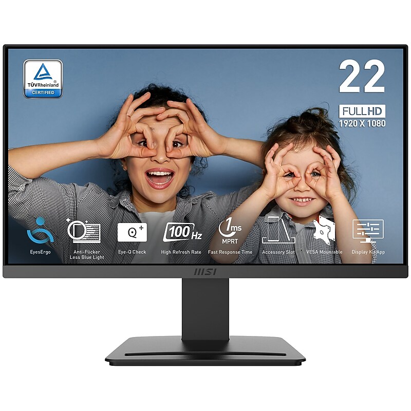MSI PRO MP223 E2 22" FHD VA 100Hz LED Adaptive Sync Monitor, Matte Black (MP223 E2) image 1