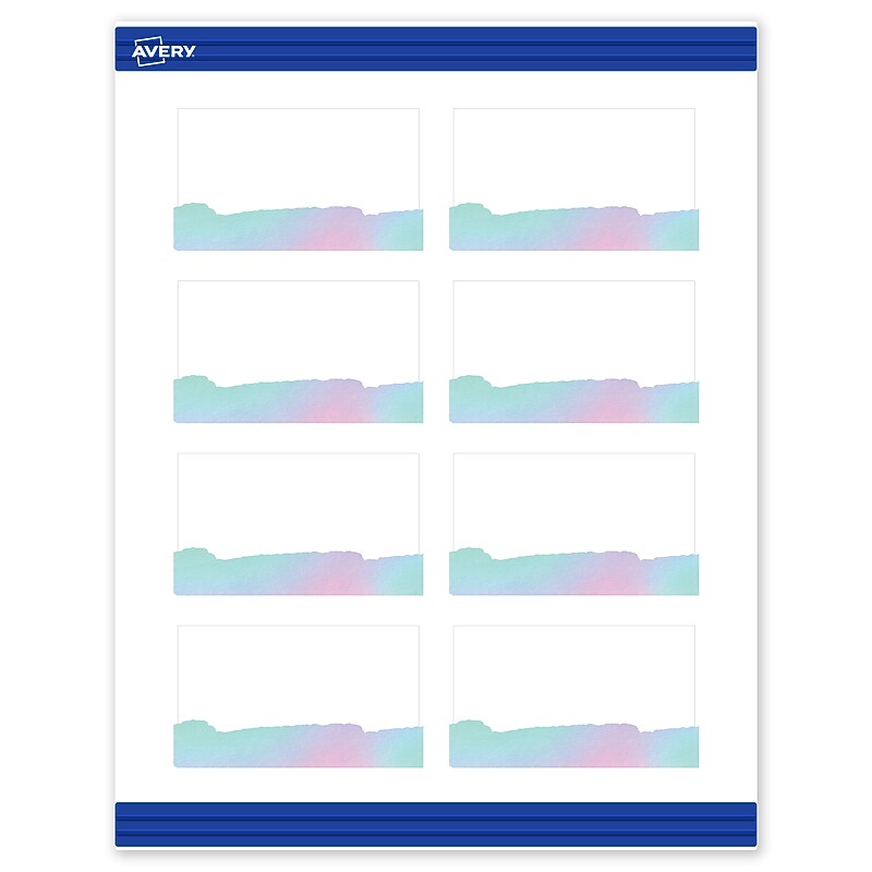 Avery Watercolors Business Cards, 2" x 3.5", Matte White, 80/Pack (19479399994) image 1