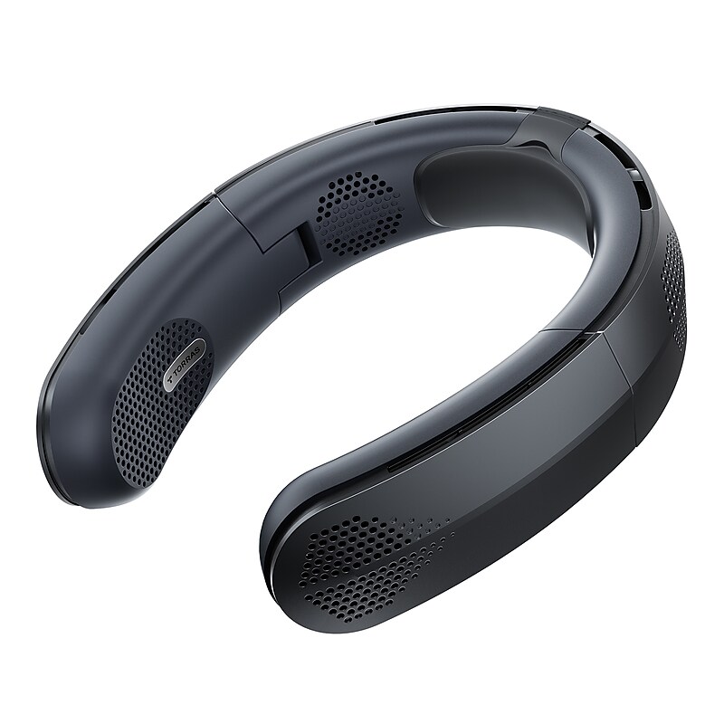 TORRAS COOLiTE Portable Foldable Neck Fan with 4,000-mAh Battery, 4-Speed, Space Black (X00FG2D001) image 1