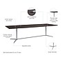 Bush Business Furniture 120W x 48D Boat Shaped Conference Table with Metal Base, Storm Gray (99TBM120SGSVK)~#|#~965F6A0F-4CAF-4984-BF183C8E51867C78_sc7