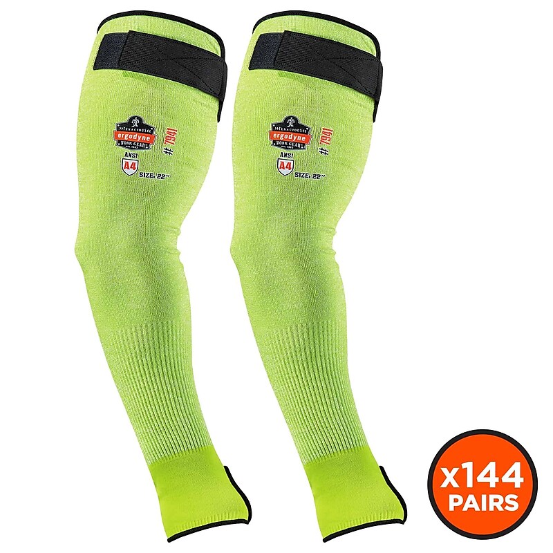Ergodyne ProFlex 7941-PR Cut-Resistant Arm Sleeve, ANSI A4, Lime, 22 in, 144 Pairs (17949) image 1