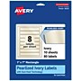 Avery Pearlized Ivory Rectangle Multipurpose Labels, 1" x 7", Ivory, 80/Pack (94225)~#|#~96669E8B-B883-4619-83B8808DE81E1E0E_sc7