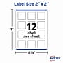 Avery Print-to-the-Edge Laser/Inkjet Square Labels, 2" x 2", Glossy White, 120 Labels/Pack (22565)~#|#~966B63CB-F304-411E-81A21F0571401E78_sc7