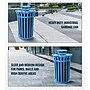 Alpine Industries Metal Commercial Outdoor Recycling Receptacle with Rain Bonnet Lid, 38 Gallon, Black/Blue (479-38-1-BLU)~#|#~966C2AC0-B21C-4505-A9E8AAEA64C56CD0_sc7