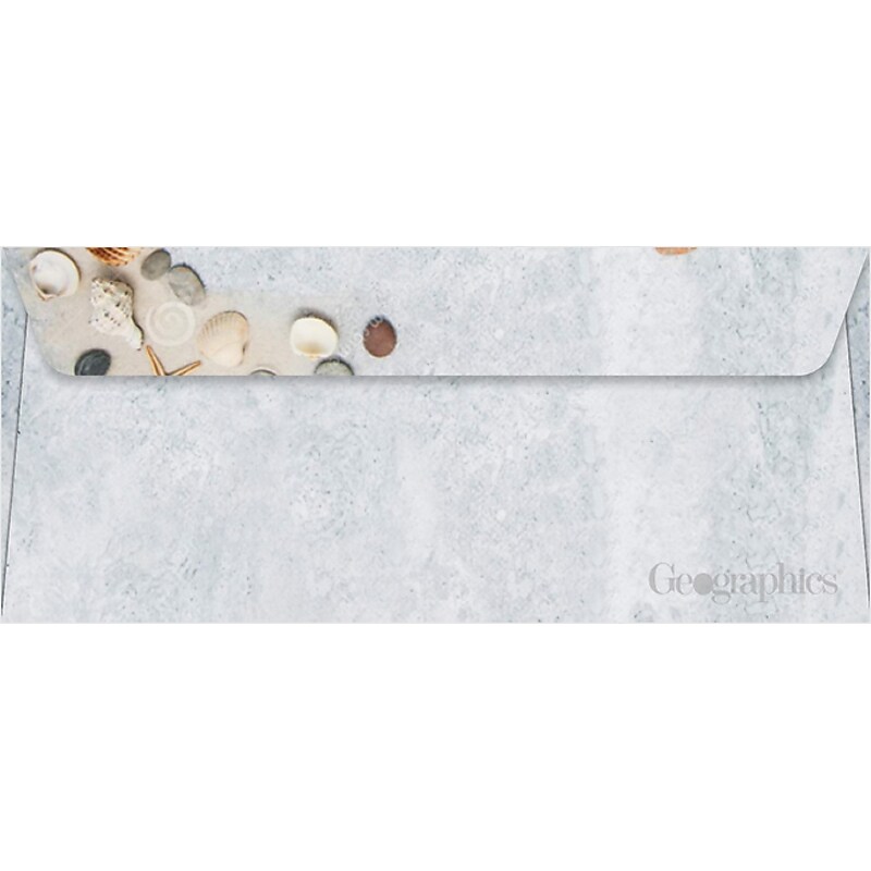 Geographics Seashells in the Sand Envelope, Multicolor, 50/Pack (48812) image 1