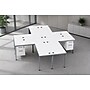 Boss Office Products Simple System 60"W L-Shaped Desk with Pedestal, White, 4/Set (SGSD019-201-WT)~#|#~9672F9F4-C546-4522-A6746F9CFE68389F_sc7