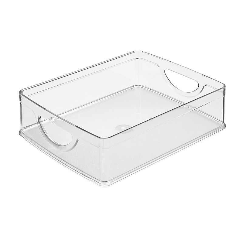 iDESIGN Small Stackable Plastic Storage Bin, Clear (80005) image 1
