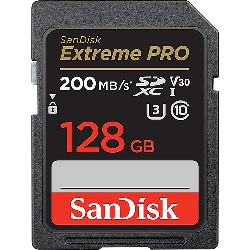 SANDISK 128GB Extreme PRO SDXC UHS-I Memory Card, 200MB/S, C10, U3, V30, 4K UHD, SD Card (SDSDXXD-128G-GN4IN)
