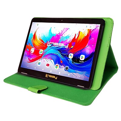 LINSAY F10 Series 10.1″ Tablet, Wi-Fi, Octa Core, 256GB eMMC, Android 15, Green Leather Case (F10IPGBCGREPLUS) Sansujyuku sansujyuku.com