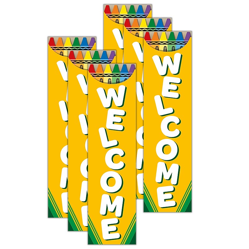 Eureka Crayola Welcome Vertical Banner, 6/Pack (EU-849345-6) image 1