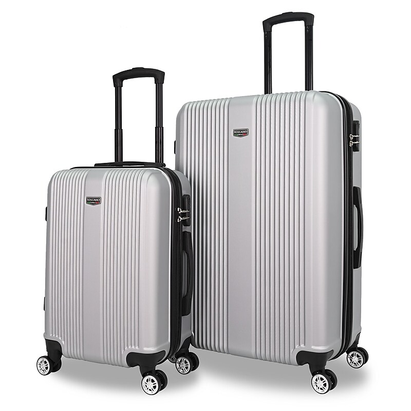 TUCCI 2-Piece Hardside Spinner Carry-On Luggage Set, TSA Checkpoint Friendly, Silver (S0536-02PC-SLV) image 1