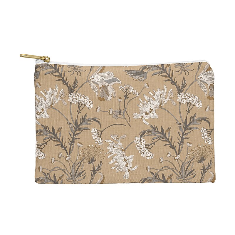 DENY Designs Poesie French Garden 12" Polyester Travel Pouch, Water Resistant, Multicolored (88087-WPOFMD) image 1
