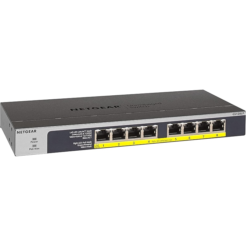 NETGEAR 8-Port PoE/PoE+ Gigabit Ethernet Unmanaged Switch (GS108PP) image 1