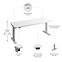 Bush Business Furniture Move 40 Series 72"W Electric Height Adjustable Standing Desk, White/Cool Gray Metallic (M4S7230WHSK)~#|#~96962CFD-B18C-4F29-BFD24A1C26200EEF_sc7
