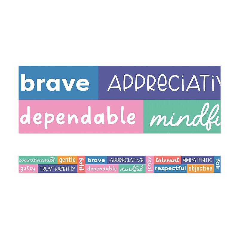 Carson Dellosa We Stick Together Straight Borders 3" x 3', Positive Words, 12/Pack (108520) image 1