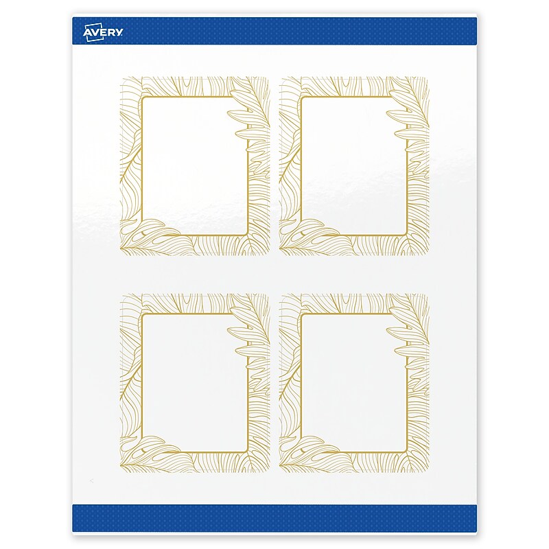 Avery Laser/Inkjet Rectangle Multipurpose Labels, 4" x 3-1/3", White, 40/Pack (S00-EVW) image 1