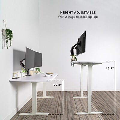 Dual Motor Electric Standing Desk with 60" Tabletop - White Base - Thumbnail 5
