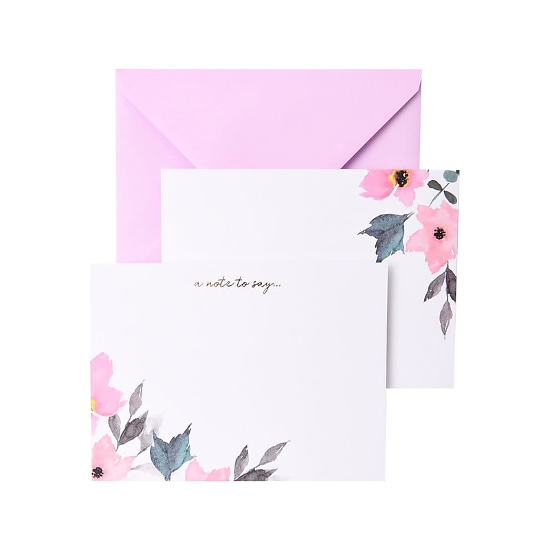 Gartner Studios Painterly Pastel Pink Notecards with Envelopes, Multicolor, 12/Pack (36080) image 1