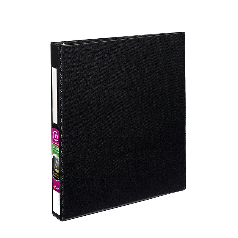 Avery 1" 3-Ring Non-View Binders, D-Ring, Black (08725/08302) image 1