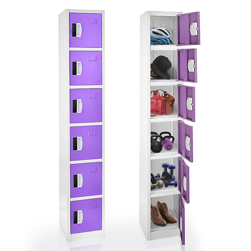 AdirOffice 72"H 6-Tier Purple Storage Locker (ADI629-206-PUR-DL) image 1