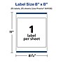 Avery Laser/Inkjet Square Waterproof Multipurpose Labels, 8"  x 8", White, 25/Pack (94108)~#|#~96A6C6B7-C6CB-4001-A3F4813A25B86B69_sc7