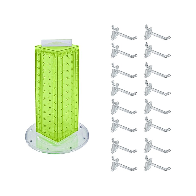 Azar 13" x 4" Pegboard 4-Sided Revolving Counter Display, Green, Each (700220-GRE-2C16) image 1