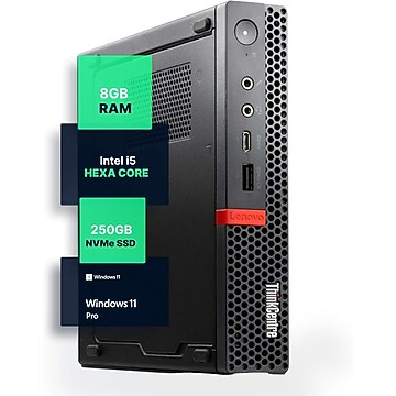 Lenovo ThinkCentre Micro Computer, Intel i5-8400T, 8GB RAM, 250GB