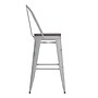 Flash Furniture Carly Indoor-Outdoor Bar Height Stool with Back, White with Gray Seat (ET353430WHPL1G)~#|#~96AC2476-901B-42D4-9F750638FA3DD4A3_sc7
