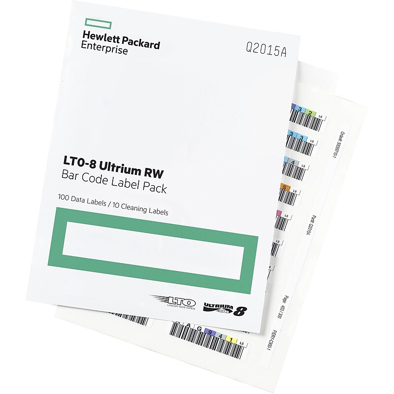 HPE LTO-8 Ultrium Rewritable Bar Code Labels, 110/Pack (Q2015A) image 1