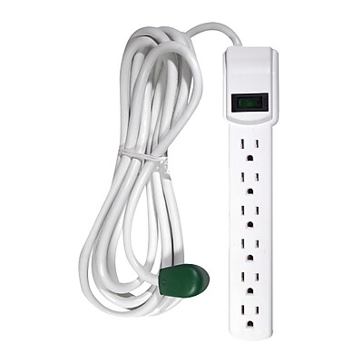 GoGreen Power 6-Outlet Surge Protector, 12′, White (GG-16103M-12) Simolary simolary.com
