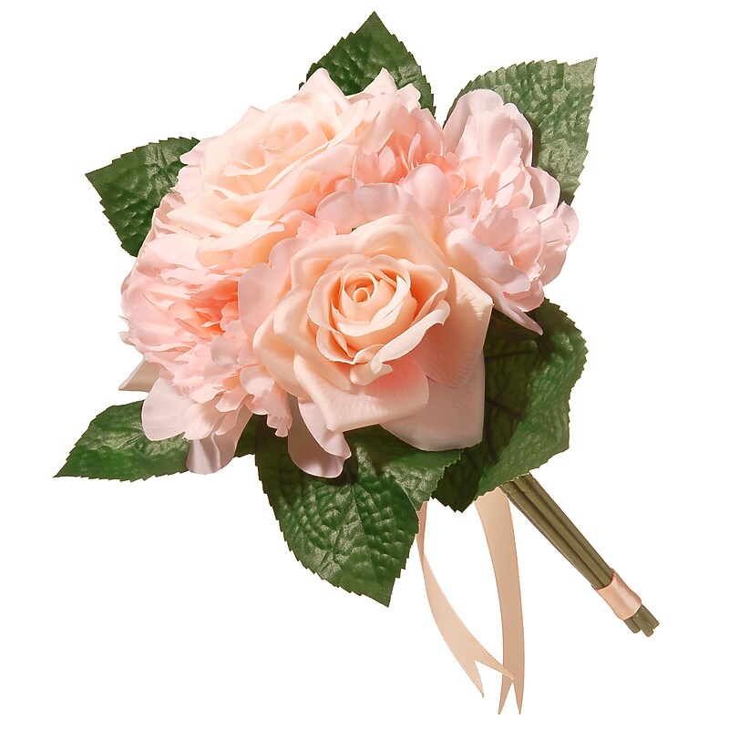 National Tree Company 12.2" Peach Rose and Peony Bundle (RAS-7555RPE-1) image 1