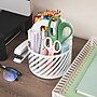 Mind Reader 4-Compartment Rotating Metal Desk Organizer, White (MOSBASK-WHT)~#|#~96CA4576-FB9F-4895-8C7F5DE4D9818688_sc7