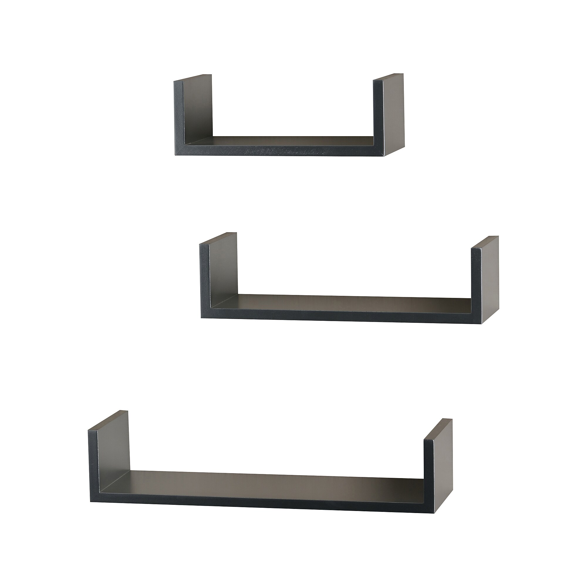 V-Light Wood Wall-Mounted Shelves, Gray, 3/Pack (VW161011G) Sansujyuku sansujyuku.com