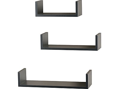 V-Light Wood Wall-Mounted Shelves, Gray, 3/Pack (VW161011G) Sansujyuku sansujyuku.com
