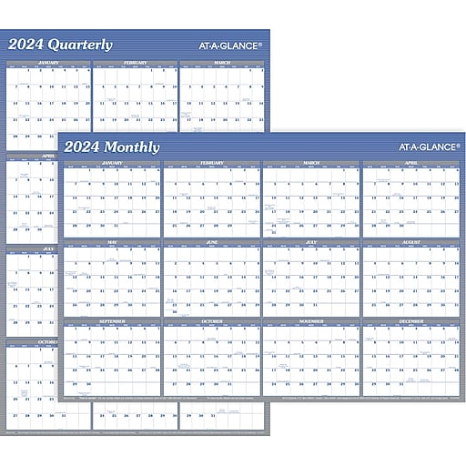 2024 ATAGLANCE 36" x 24" Yearly Dry Erase Wall Calendar, Reversible