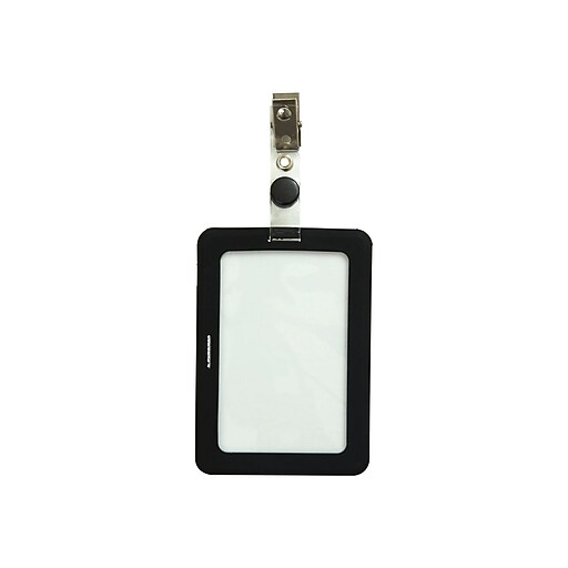 id card sleeve Staples Rubberized Badge Holder, Pink (51919) Before now ID Badge Holder with Lanyard