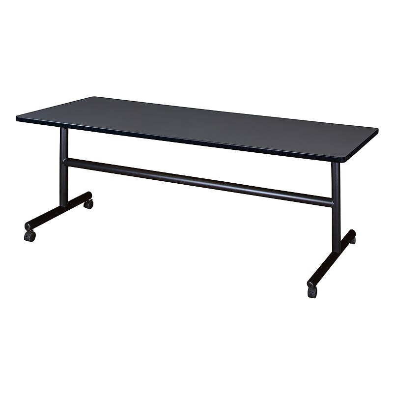 Regency Seating Kobe 72" x 30" Flip Top Mobile Training Table, Grey (MKFT7230GY) image 1