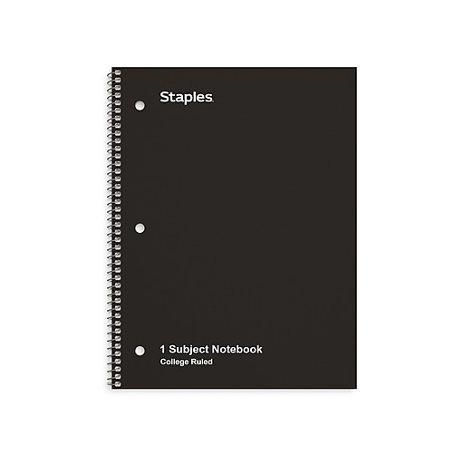 Staples 1-Subject Notebook, 8 x 10.5, College Ruled, 70 Sheets, Blue  (TR27500)