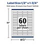 Avery Laser/Inkjet Multipurpose Rectangle Labels, 0.5" x 1.75", White, 1500 Labels/Pack (94204)~#|#~96EFFDF5-DDCA-4FA0-8AF76A39BBBFDA65_sc7