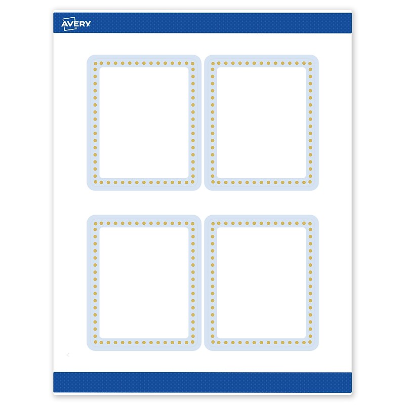 Avery Laser/Inkjet Rectangle Multipurpose Labels, 4" x 3-1/3", White, 40/Pack (S00DMC) image 1