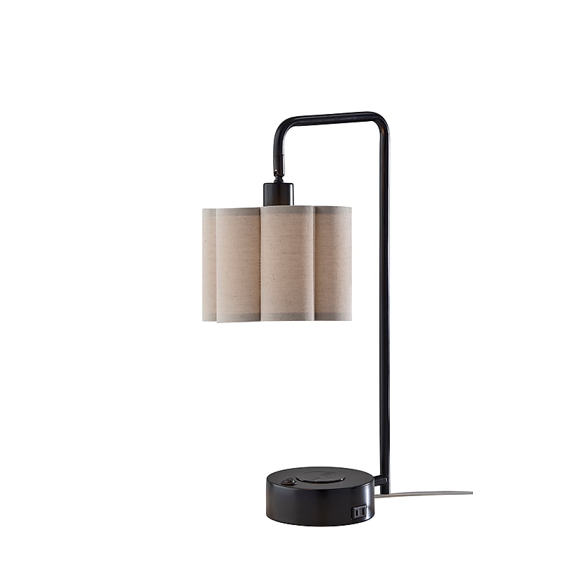 Adesso Dover Supercharger Incandescent Desk Lamp, 22.25"H, Black/Beige (2616-01) image 1