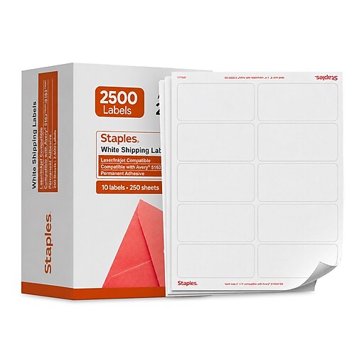 Staples Laser/Inkjet Shipping Labels, 2