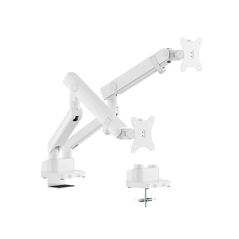 Amer Adjustable Dual Articulating Spring Monitor Arms, Up to 35" Monitors, White (HYDRA2B-W) image 1