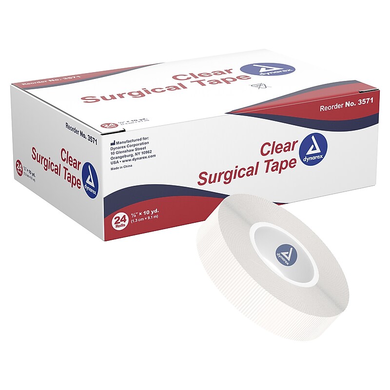 Dynarex Polyethylene Adhesive Tape, 0.5" x 10 yds., 24/Carton (3571) image 1