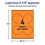 Avery Laser/Inkjet Multipurpose Circle Labels, 3.5" Dia., Bright Orange, 320/Box (94514)~#|#~97387DA7-9F5A-4FB8-A0FEBA4D158436F7_sc7
