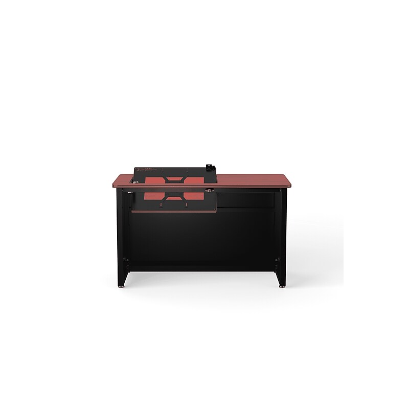 VersaDesk Enclosed Revolution 48"W Computer Desk, Cherry/Black (RSD4824-BC) image 1