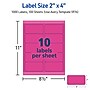 Avery Sure Feed Laser Shipping Labels, 2"x 4", Neon Pink, 1000 Labels/Box (5974)~#|#~974C5776-111E-4499-A0CEF5AF0784FCB4_sc7